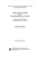 Tapa de Code and custom in a Thai provincial court