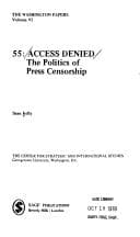 Tapa de Access denied, the politics of press censorship