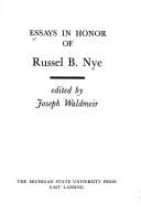 Tapa de Essays in honor of Russel B. Nye