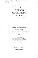 Tapa de The German Commercial code, as amended to January 1, 1978
