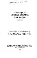 Tapa de The plays of George Colman, the Elder
