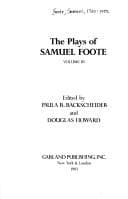 Tapa de The plays of Samuel Foote