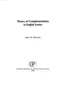 Tapa de Theory of complementation in English syntax