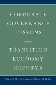 Tapa de Corporate governance lessons from transition economy reforms
