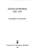Tapa de Literatur und Rundfunk, 1923-1933