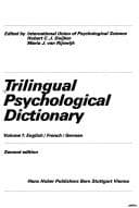 Tapa de Trilingual psychological dictionary =
