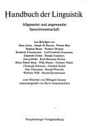 Tapa de Handbuch der Linguistik