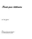 Tapa de "Parti pris" littéraire
