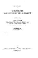 Tapa de Geschichte als kritische Wissenschaft