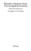 Tapa de Materialien zu Benjamins Thesen Über den Begriff der Geschichte: Beitr. u. Interpretationen (Suhrkamp-Taschenbücher Wissenschaft ; 121) (German Edition)