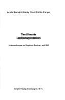 Tapa de Texttheorie und Interpretation