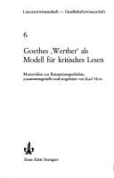 Tapa de Goethes 'Werther' als Modell für kritisches Lesen