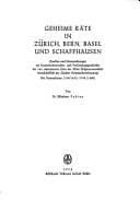 Tapa de Geheime Räte in Zürich, Bern, Basel und Schaffhausen