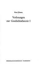 Tapa de Vorlesungen zur Geschichtstheorie