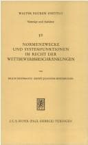 Tapa de Normenzwecke und Systemfunktionen im Recht der Wettbewerbsbeschränkungen