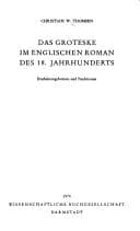 Tapa de Das Groteske im englischen Roman des 18. Jahrhunderts