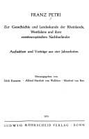 Tapa de Zur Geschichte und Landeskunde der Rheinlande, Westfalens und ihrer westeuropäischen Nachbarländer