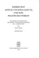 Tapa de Erzbischof Anno II. [der Zweite] von Köln (1056-75) und sein  politisches Wirken