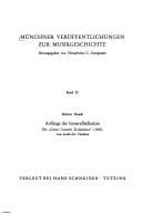 Tapa de Anfänge des Generalbass-Satzes