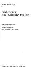 Tapa de Beschreibung eines Volksschriftstellers