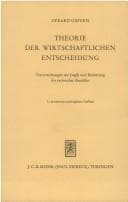 Tapa de Theorie der wirtschaftlichen Entscheidung