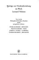 Tapa de Beiträge zur Friedensforschung im Werk Leonard Nelsons