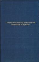 Tapa de Overseas manufacturing investment and the balance of payments