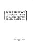 Tapa de Letters to Thomas and Adele Seltzer