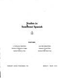 Tapa de Studies in Southwest Spanish