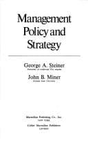 Tapa de Management policy and strategy