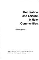 Tapa de Recreation and leisure in new communities