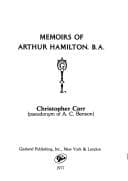 Tapa de Memoirs of Arthur Hamilton, B.A