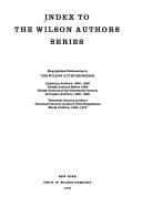Tapa de Index to the Wilson authors series