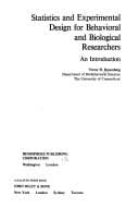 Tapa de Statistics and experimental design for behavioral and biological researchers