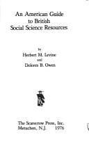 Tapa de An American guide to British social science resources