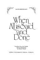 Tapa de When all is said and done