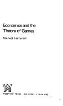 Tapa de Economics and the theory of games