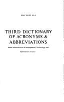 Tapa de Third dictionary of acronyms & abbreviations