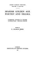 Tapa de Spanish golden age poetry and drama