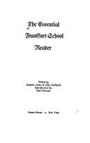 Tapa de The Essential Frankfurt School reader
