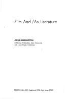 Tapa de Film and/as literature