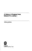 Tapa de A history of England from Edward II to James I