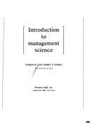Tapa de Introduction to management science