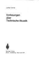 Tapa de Vorlesungen über technische Akustik