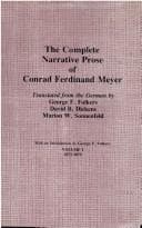 Tapa de The complete narrative prose of Conrad Ferdinand Meyer