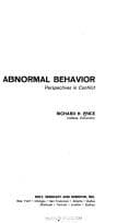 Tapa de Abnormal behavior; perspectives in conflict