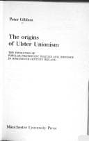 Tapa de The origins of Ulster unionism
