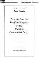 Tapa de Tasks before the Twelfth Congress of the Russian Communist Party
