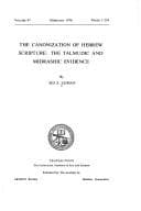 Tapa de The canonization of Hebrew scripture