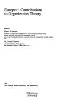 Tapa de European contributions to organization theory